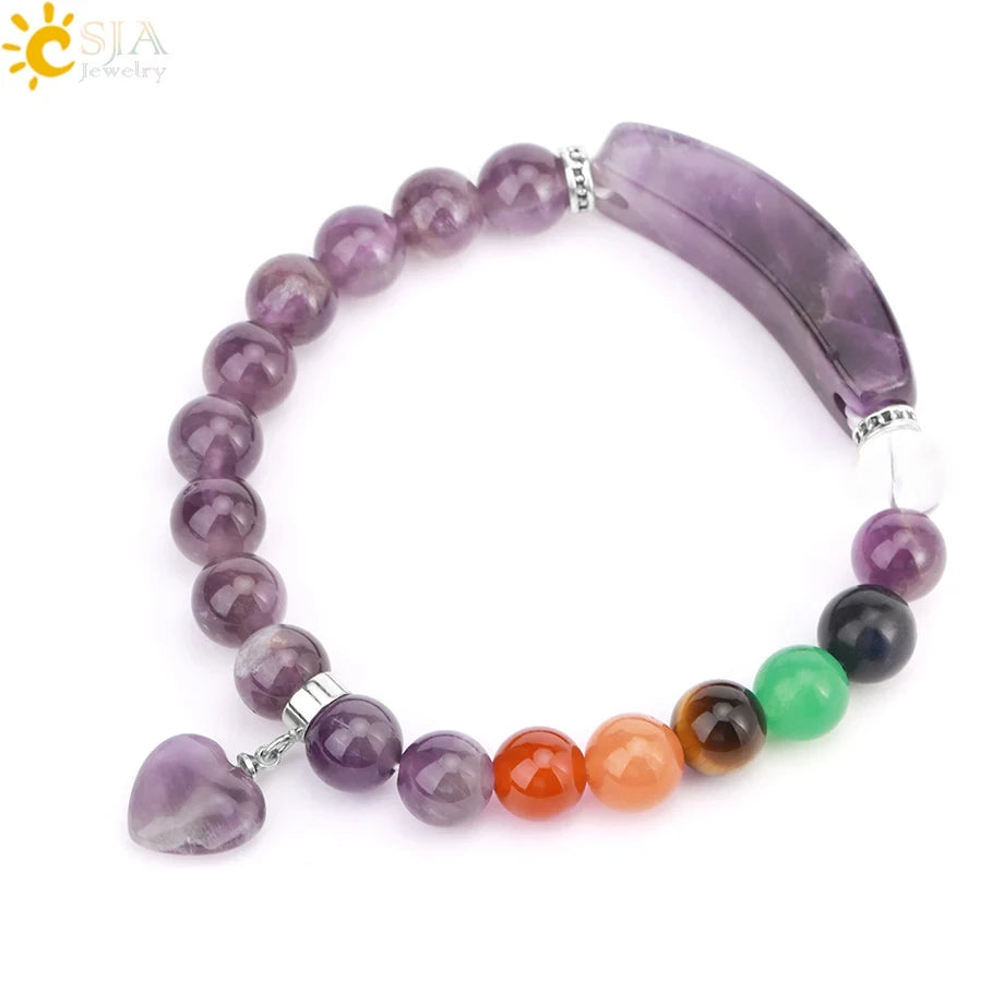 Handcrafted Natural Tiger Eye 7 Chakra Bracelet for Women by Tinkers - Healing Energy and Balance