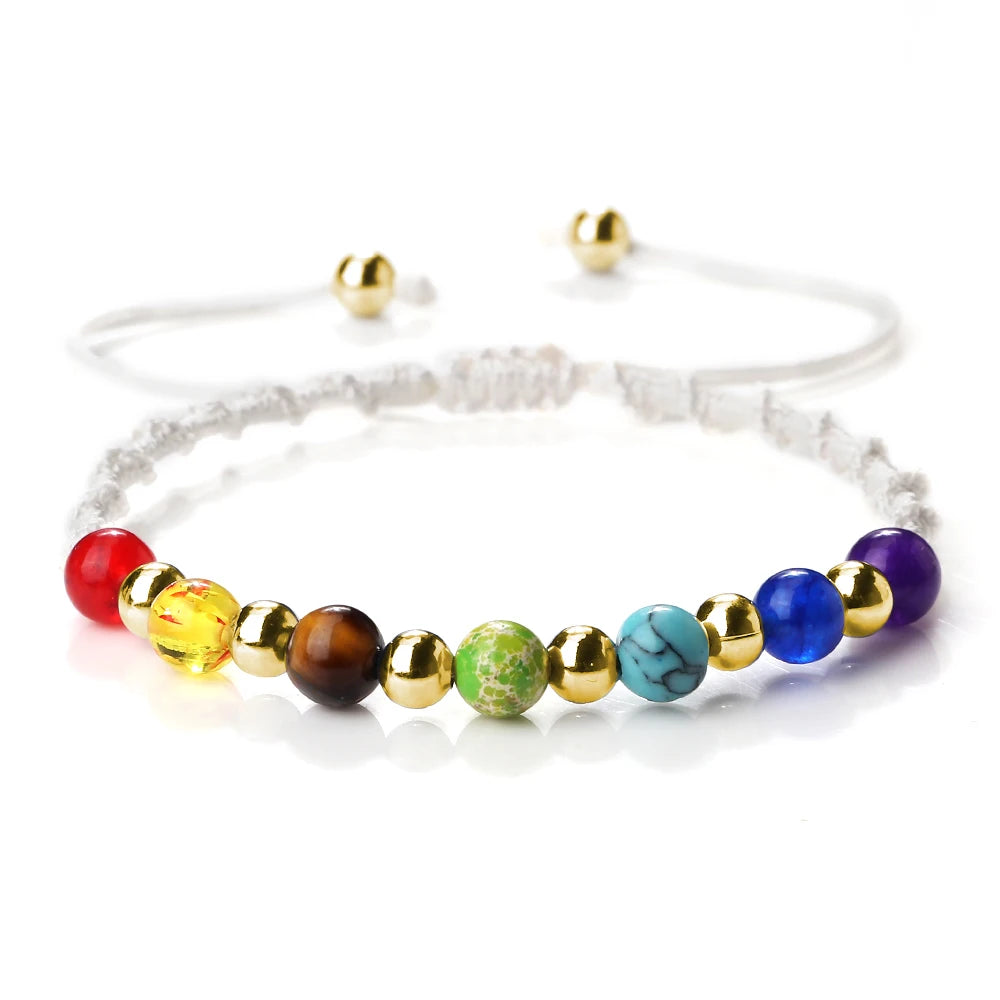 7 Chakra Gemstone Bracelet For Balance Unisex By Tinkers