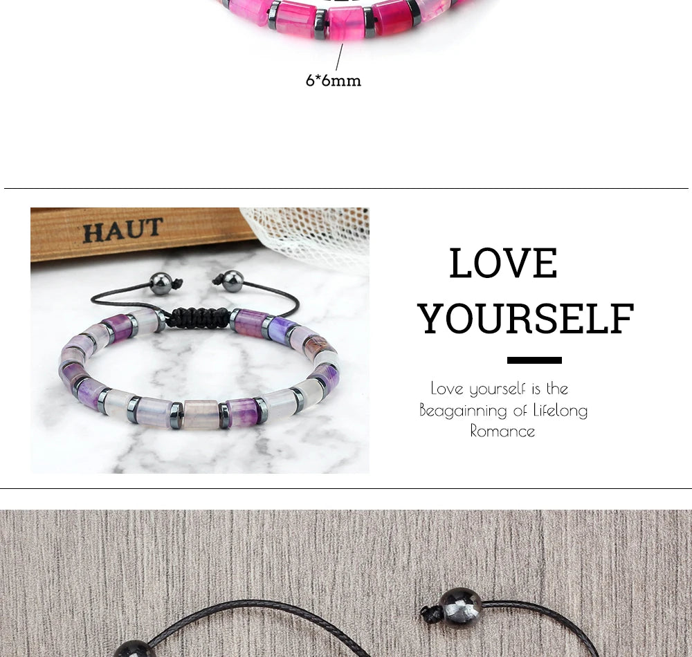 Tinkers Blue Cylinder Braided Bracelet Natural Stone Exclusive -