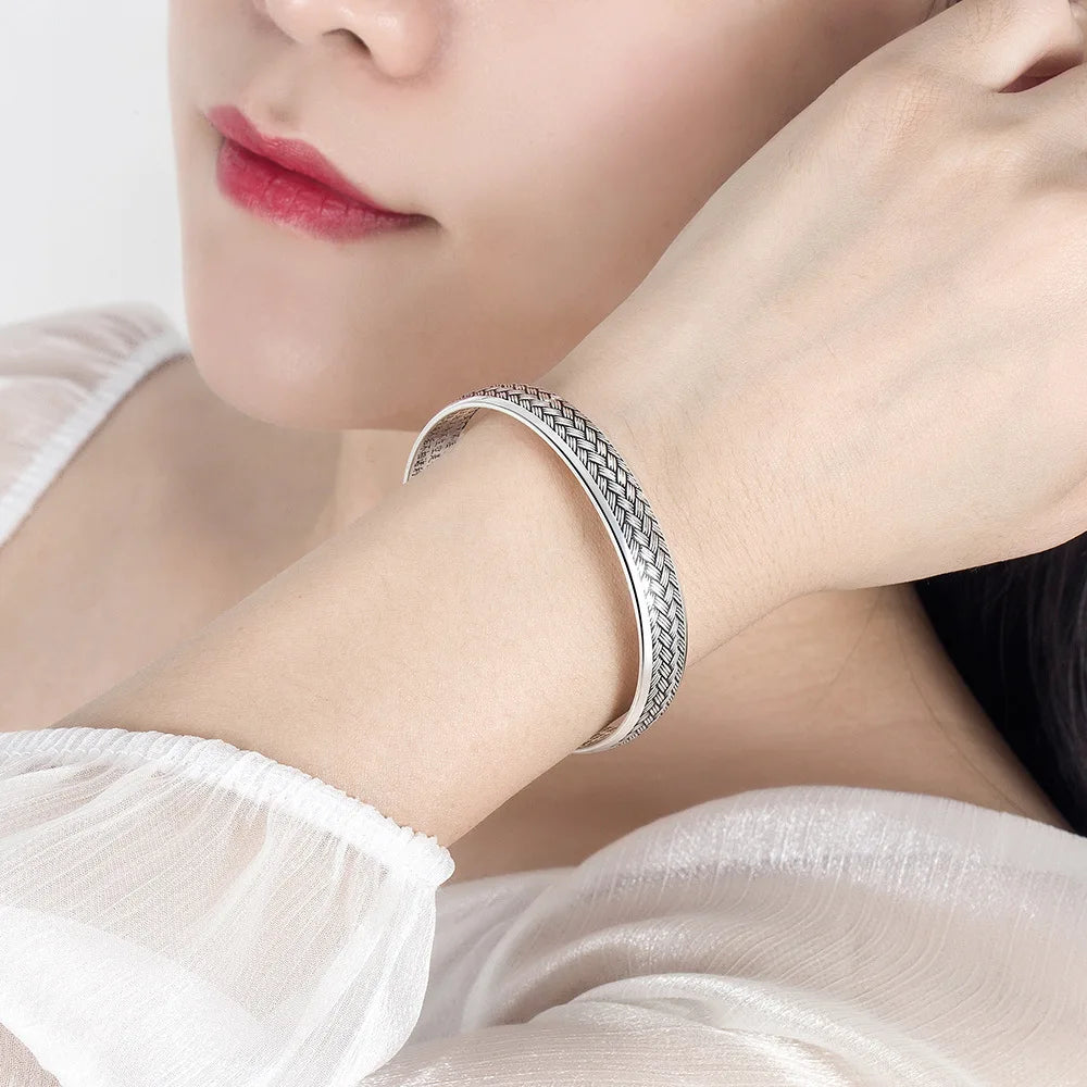Elegant Handcrafted Zircon Silver Bangle for Women by Tinkers