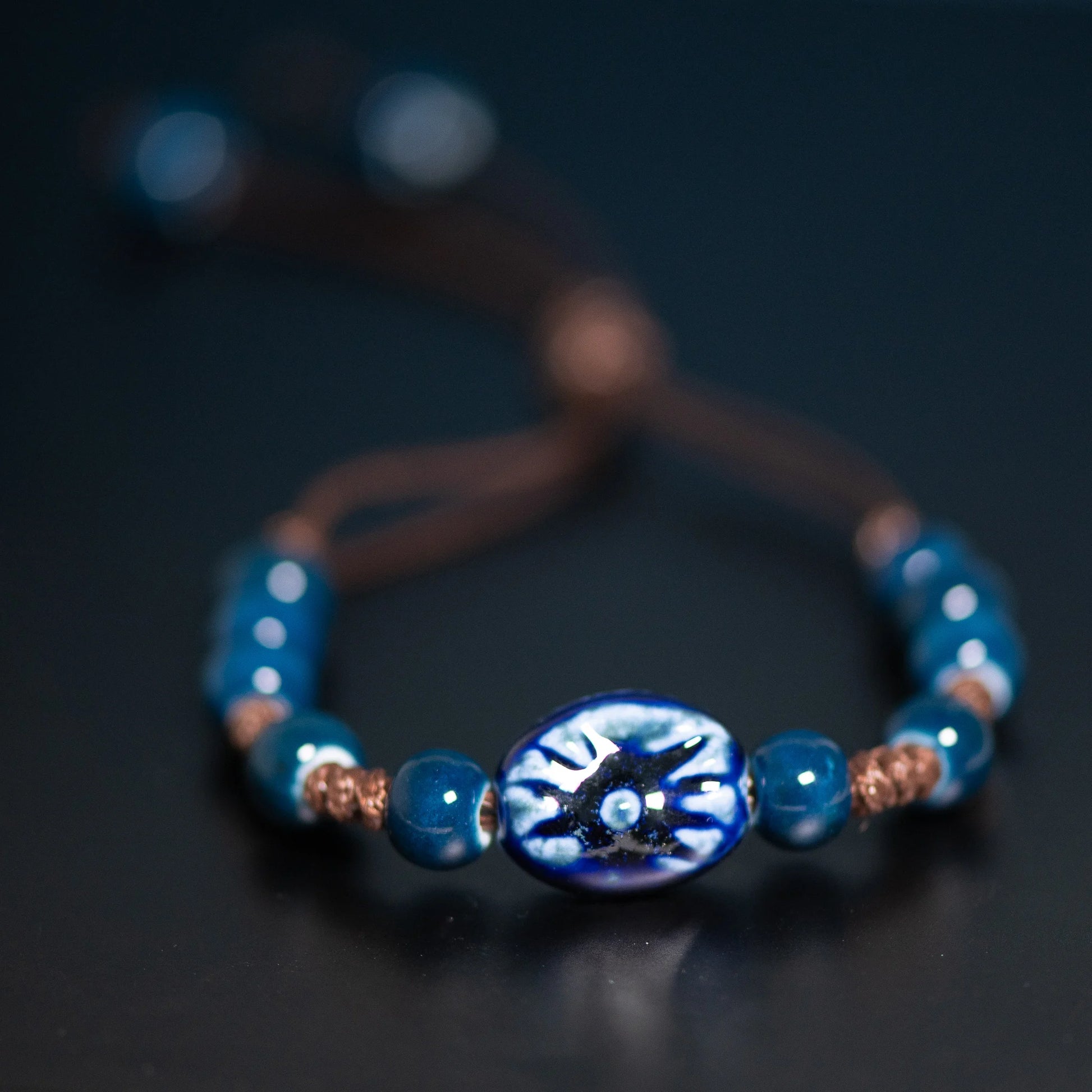 Tinkers Adjustable Vintage Style Ceramic Sun Charm Elite Bracelet -