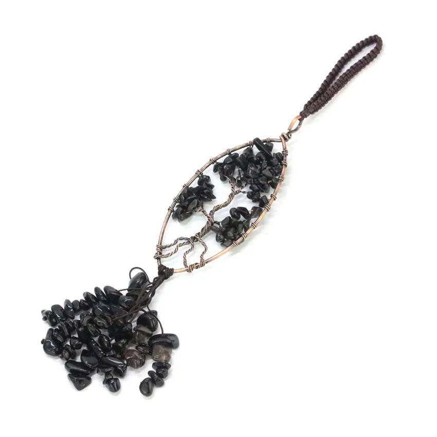 Natural Chakra Crystal Pendant – Tree of Life Gemstone Charm