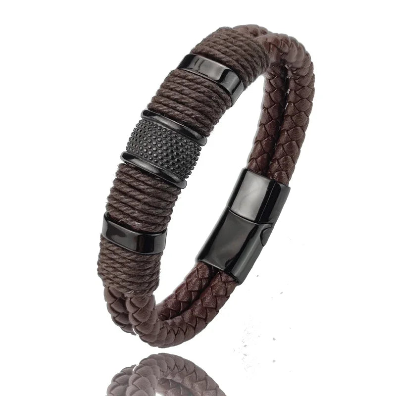 Tinkers Tinkers Vintage Multilayer Brown Leather Bracelet Elite - Apparel & Accessories > Jewelry > Bracelets