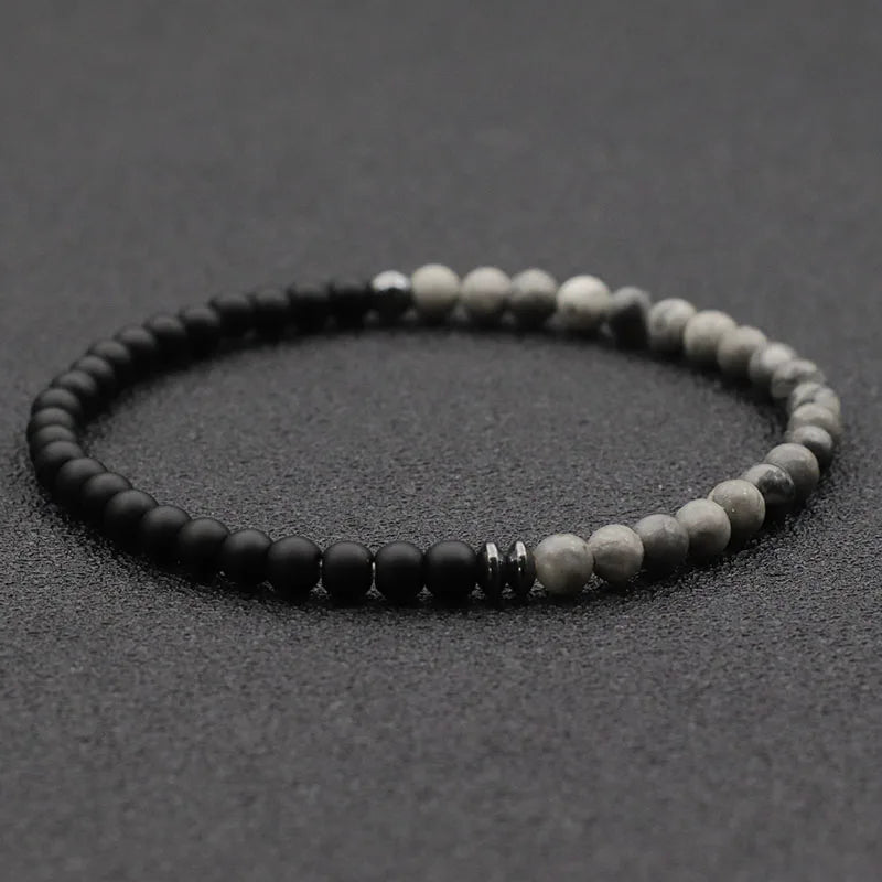 Tinkers Unisex 4mm Beads Bracelet Meditation Yoga Map Volcanic Stone - Apparel & Accessories > Jewelry > Bracelets