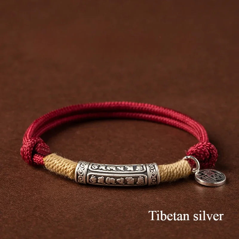 Hand Woven Adjustable Unisex Mantra Bracelet Tibetan Style