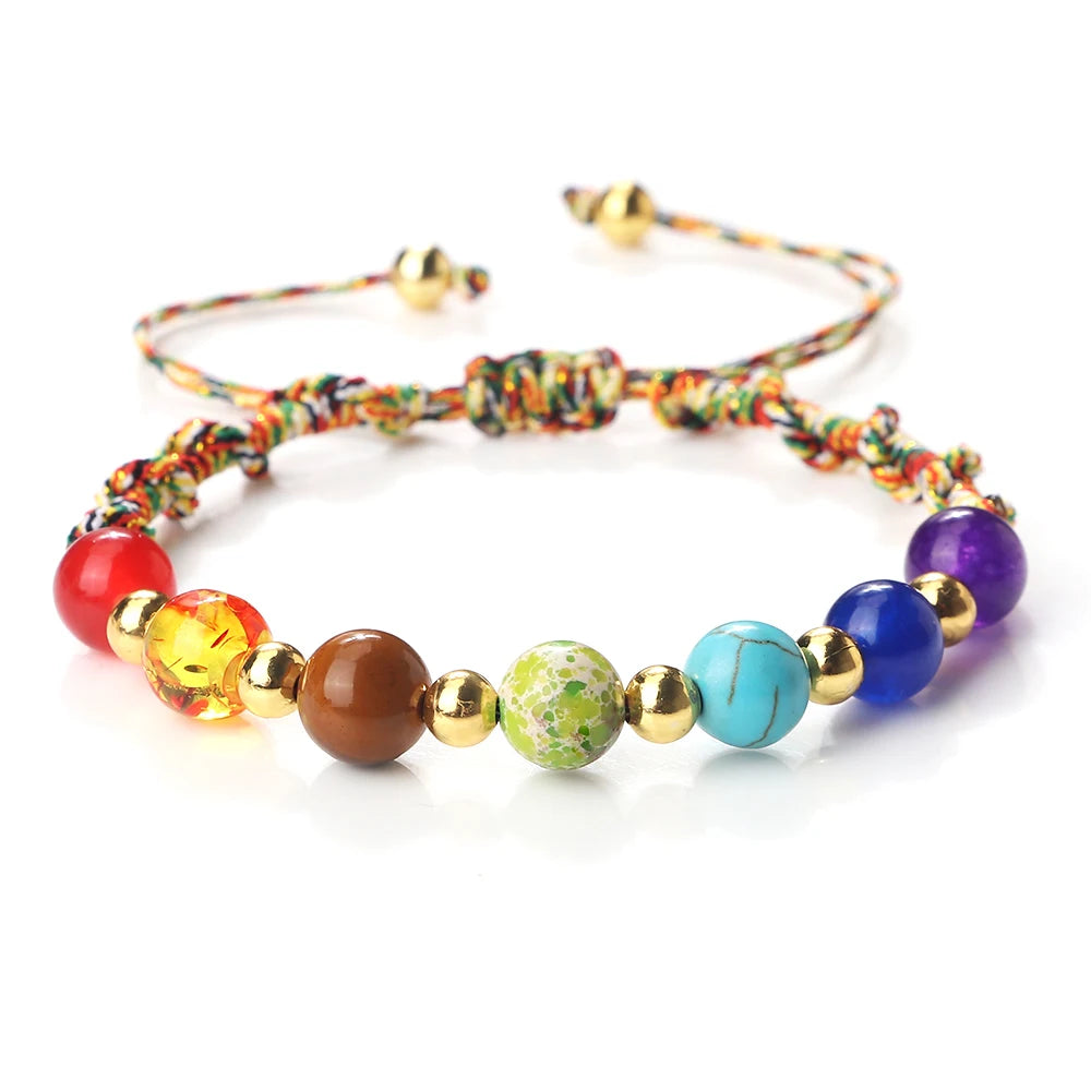 7 Chakra Gemstone Bracelet For Balance Unisex By Tinkers