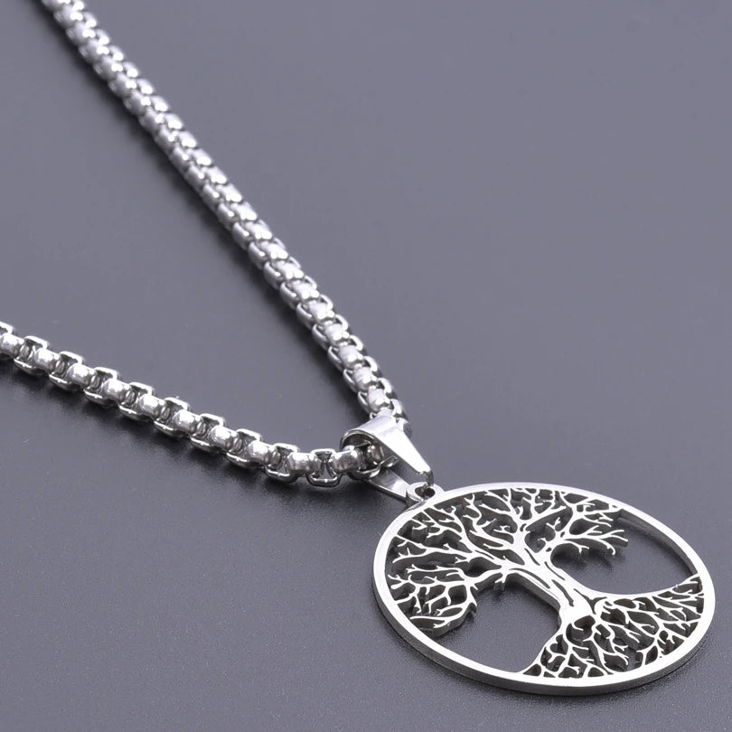 Tinkers Tree Of Life Stainless Steel Necklace For Men Women Gift -
