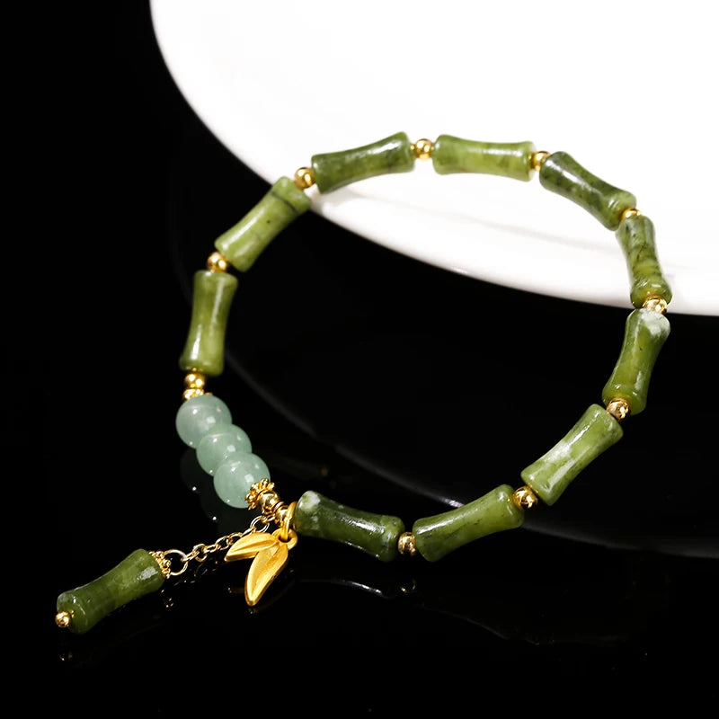 Tinkers JD Southern Jade Bamboo Leaf Pendant Bracelet Limited -