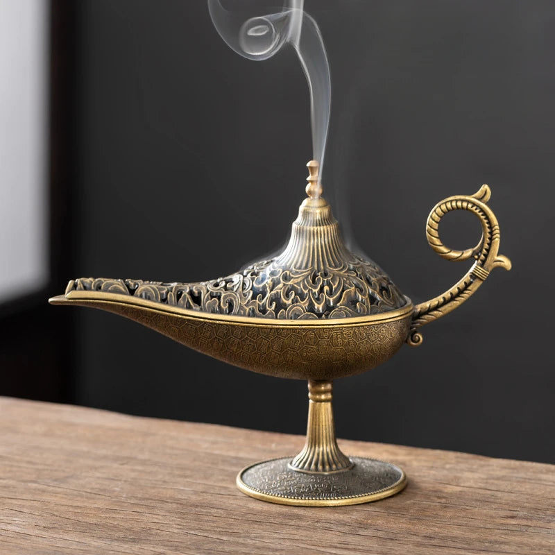 Tinkers Aladdin Genie Lamp Incense Burner Alloy Tea Ceremony Decor - Home & Garden > Decor > Home Fragrance Accessories > Incense Holders