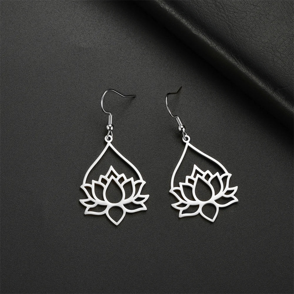 Lotus Drop Earrings By Tinkers - Spiritual Balance Energy