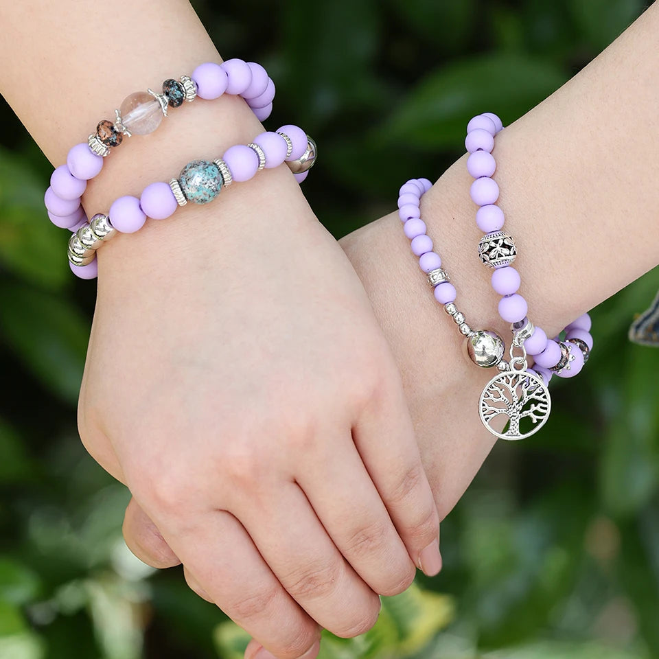 Handcrafted Natural Crystal and Wooden Bead Bracelet for Men and Women, Balance and Protection, Signature by Tinkers