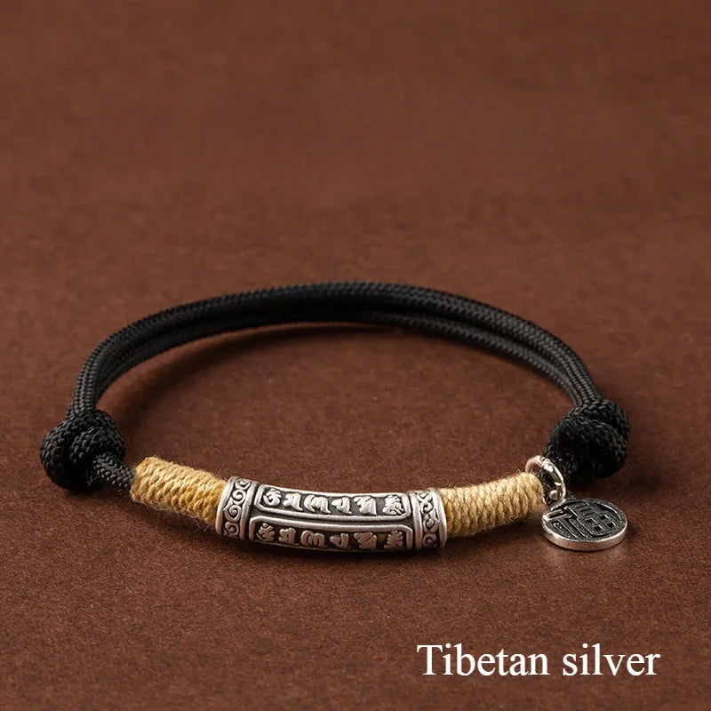 Hand Woven Adjustable Unisex Mantra Bracelet Tibetan Style