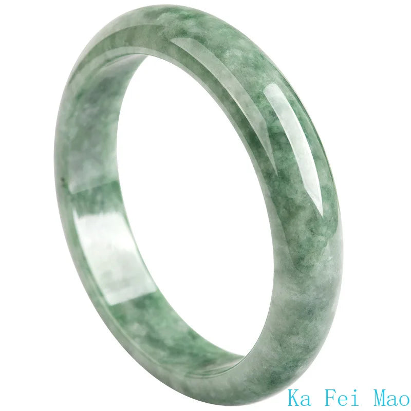 Tinkers Natural Jade Bean Green Bangle A Grade Ice Jadeite 54-62mm - Apparel & Accessories > Jewelry > Bracelets