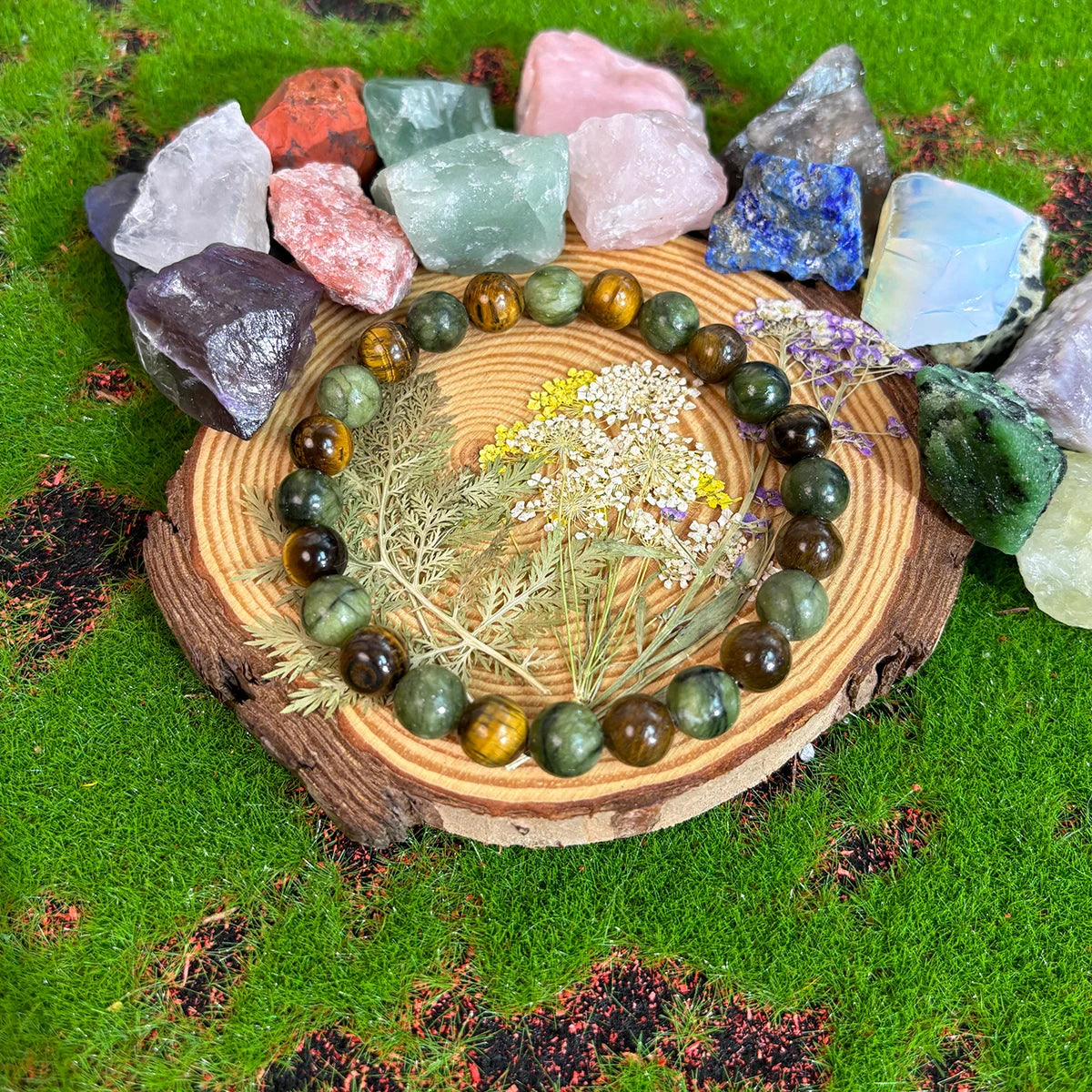 Natural Tiger Eye Bead Bracelet by Tinkers for Men and Women, Handcrafted for Wealth, Confidence, and Protection