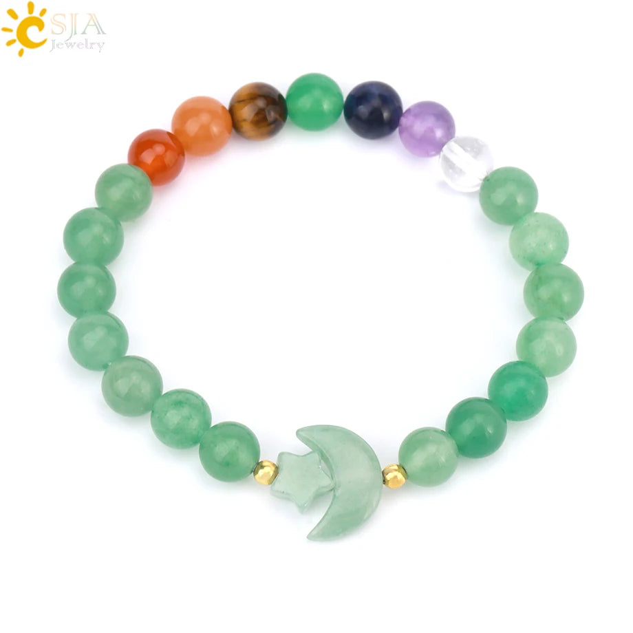 Handcrafted Natural Tiger Eye 7 Chakra Bracelet for Women by Tinkers - Healing Energy and Balance