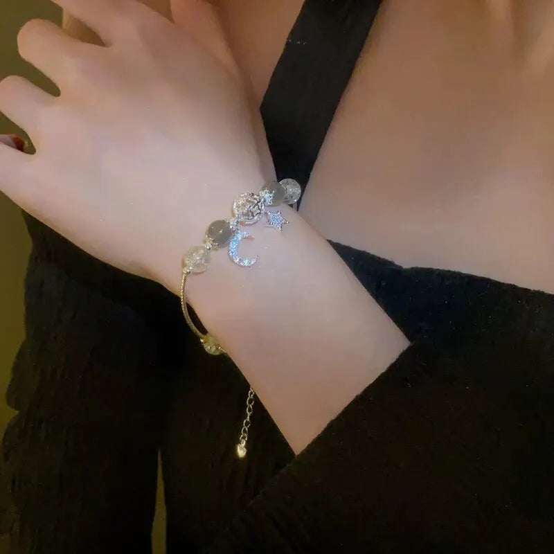 Handcrafted Zircon Crystal Bracelet by Tinkers for Women's Celestial Balance