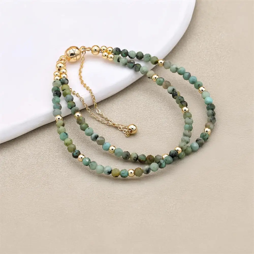 Tinkers Double Layer African Jasper Beads Bracelet Magnetic Strand - Apparel & Accessories > Jewelry > Bracelets