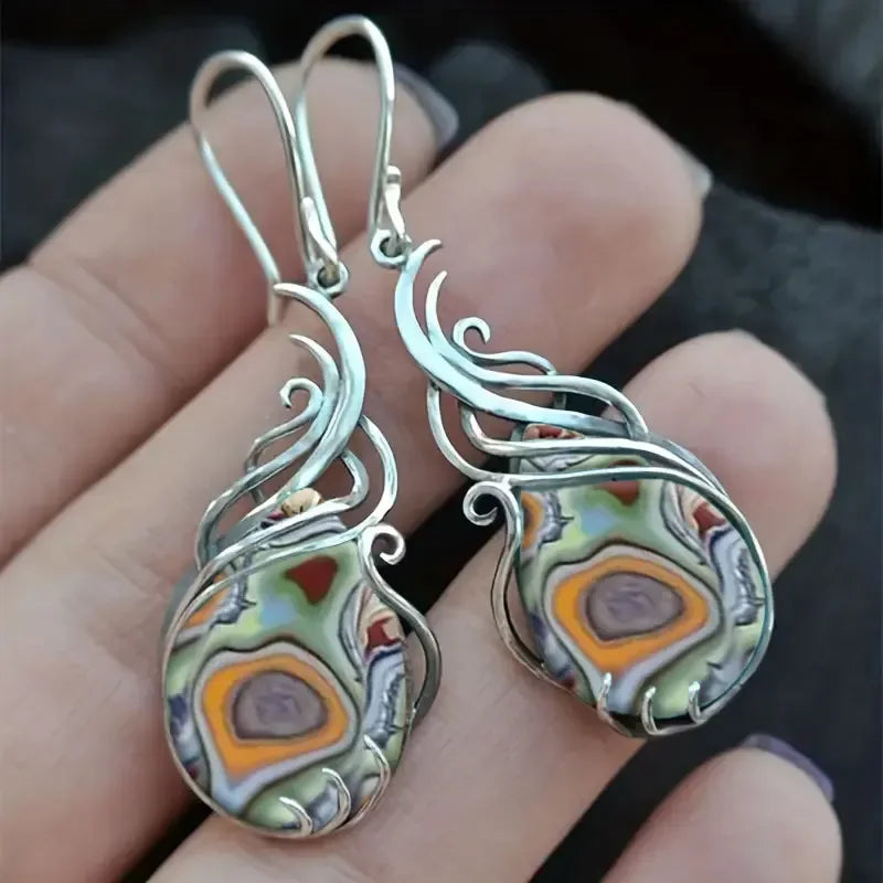 Tinkers Bohemian Turquoise Earrings For Women Vintage Jewelry Gift -