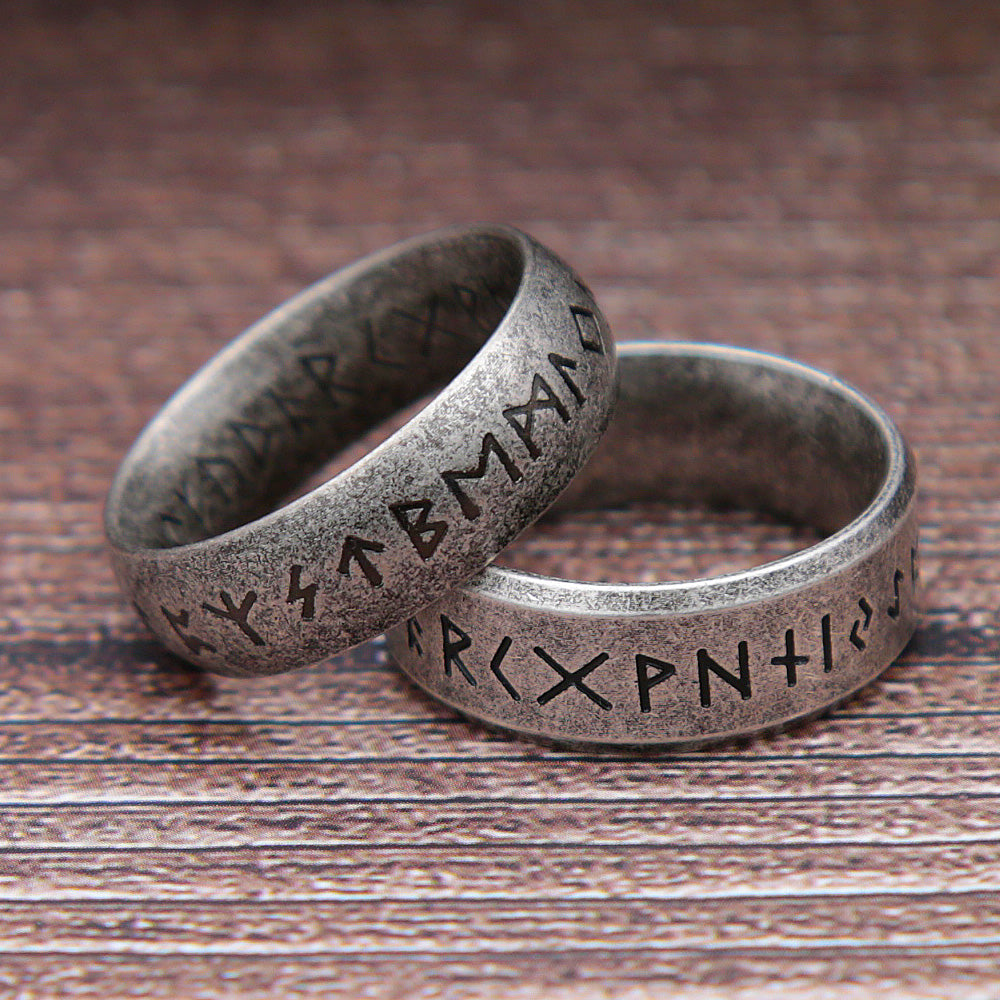 Tinkers Retro Viking Rune Ring Unisex 316L Stainless Steel Odin - Apparel & Accessories > Jewelry > Rings