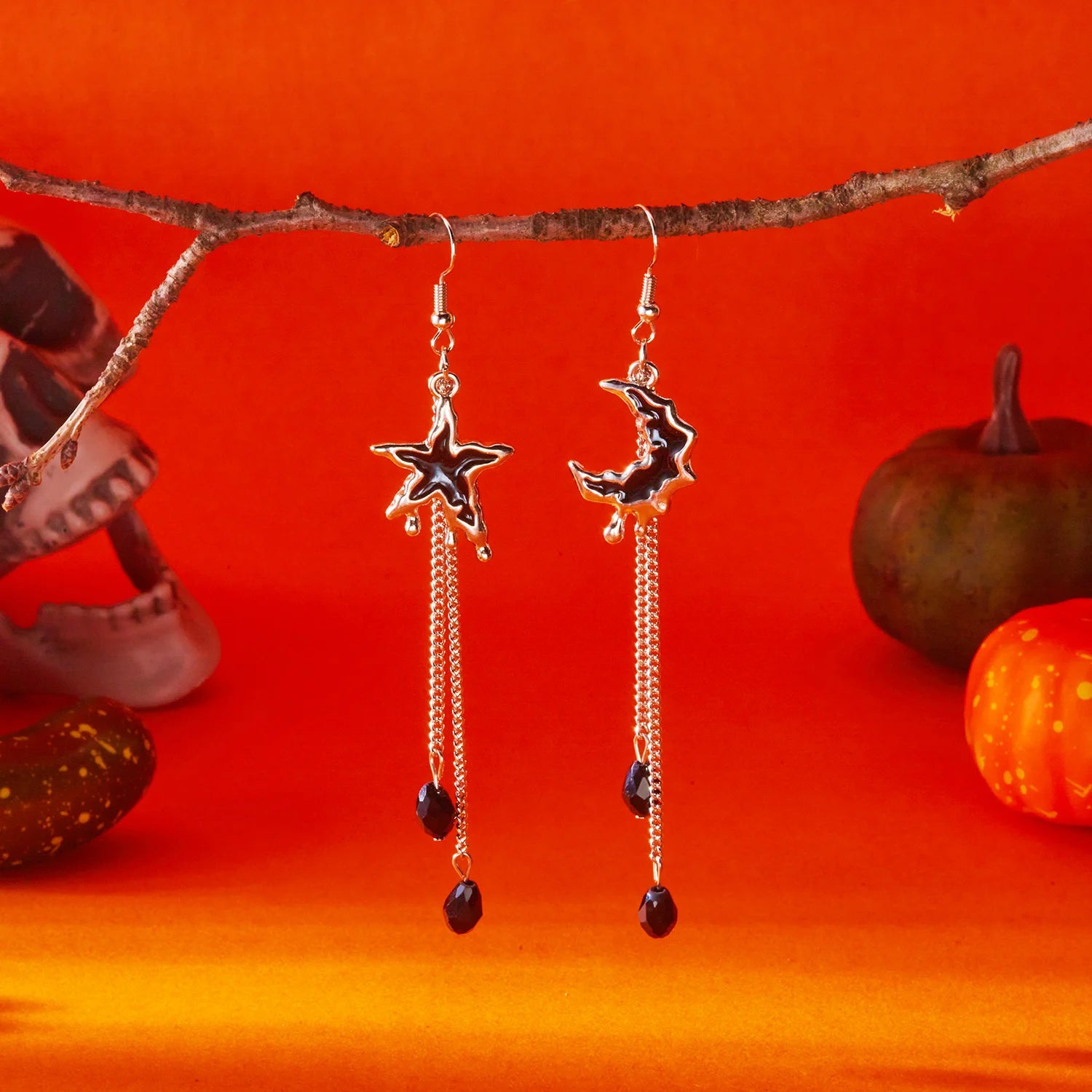 Vampire Bat Red Crystal Earrings By Tinkers Aura Energy