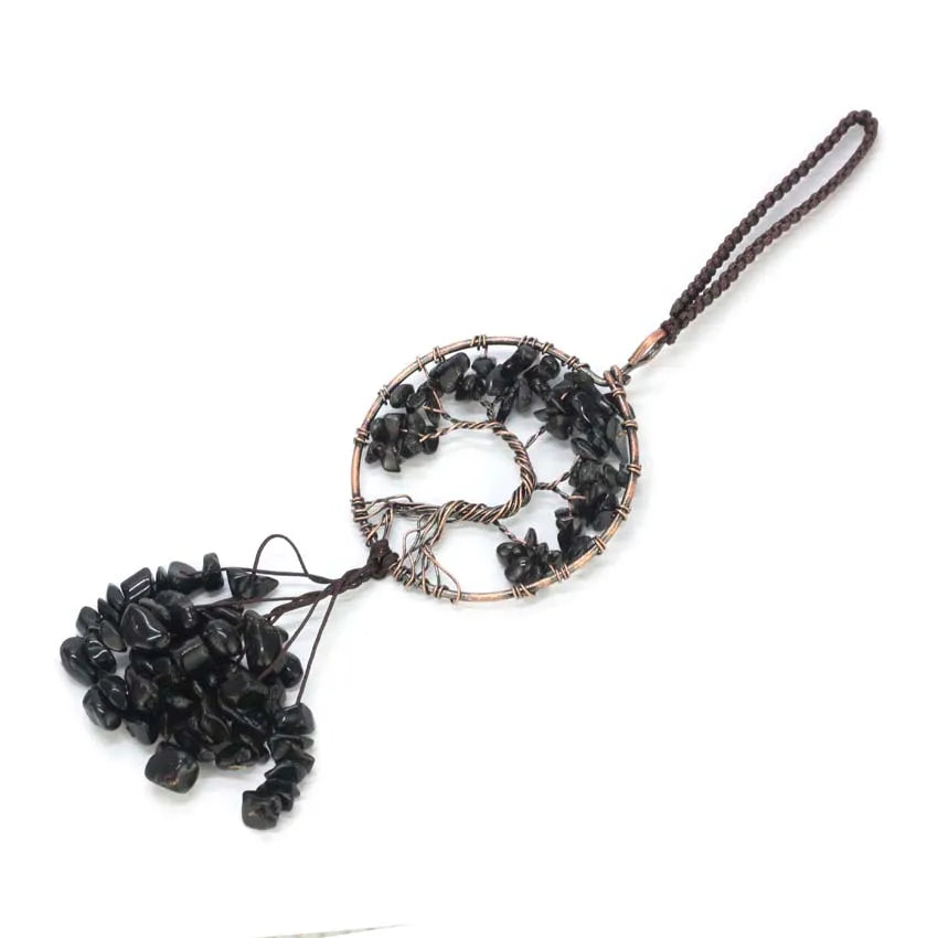 Natural Chakra Crystal Pendant – Tree of Life Gemstone Charm