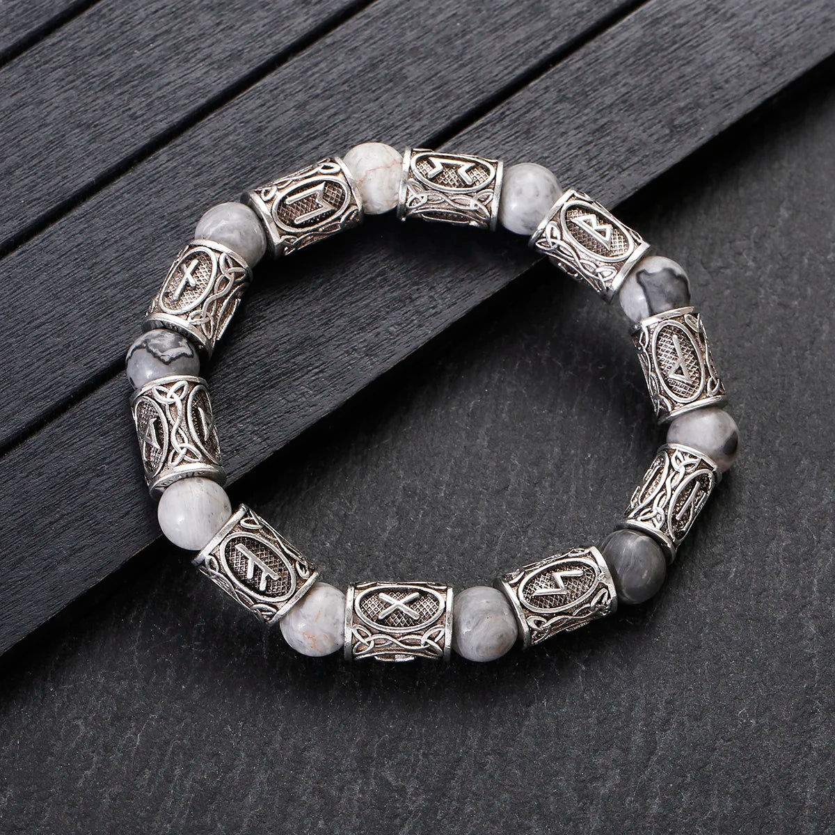 Tinkers Viking Rune Bracelet Wood Lava Stone Bohemian Exclusive -