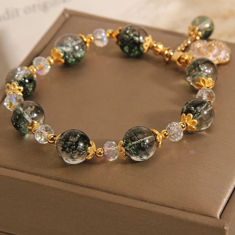 Handcrafted Healing Green Crystal Bracelet for Women by Tinkers