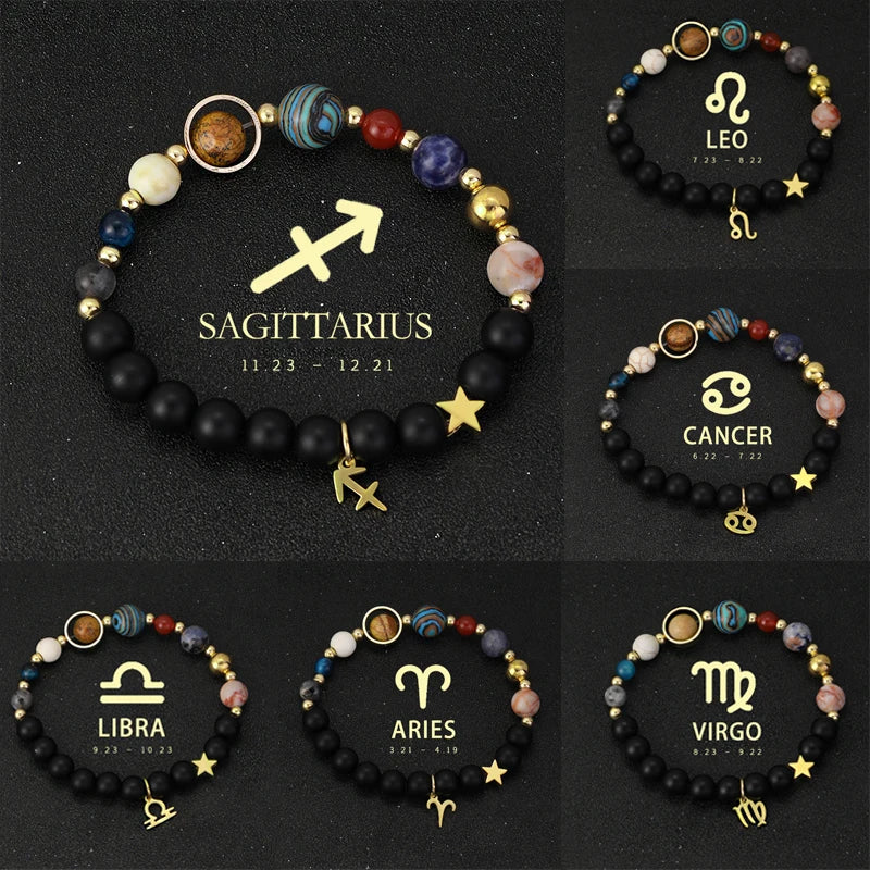 Tinkers Planet Bracelet Eight Planets Stones Zodiac Signs Gift -