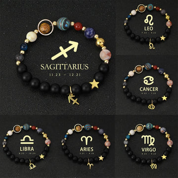 Tinkers Planet Bracelet Eight Planets Stones Zodiac Signs Gift -