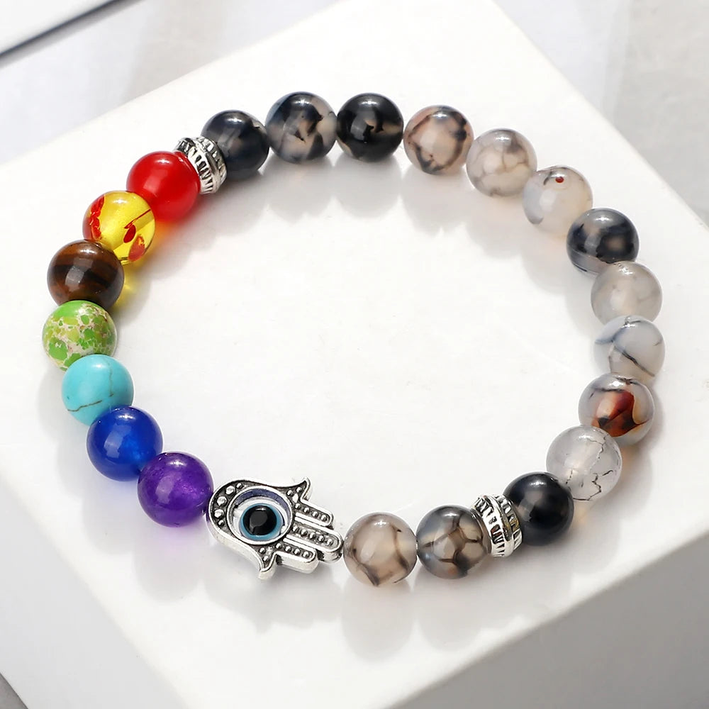 Handcrafted Natural 7 Chakra Tiger Eye Bracelet for Men by Tinkers
