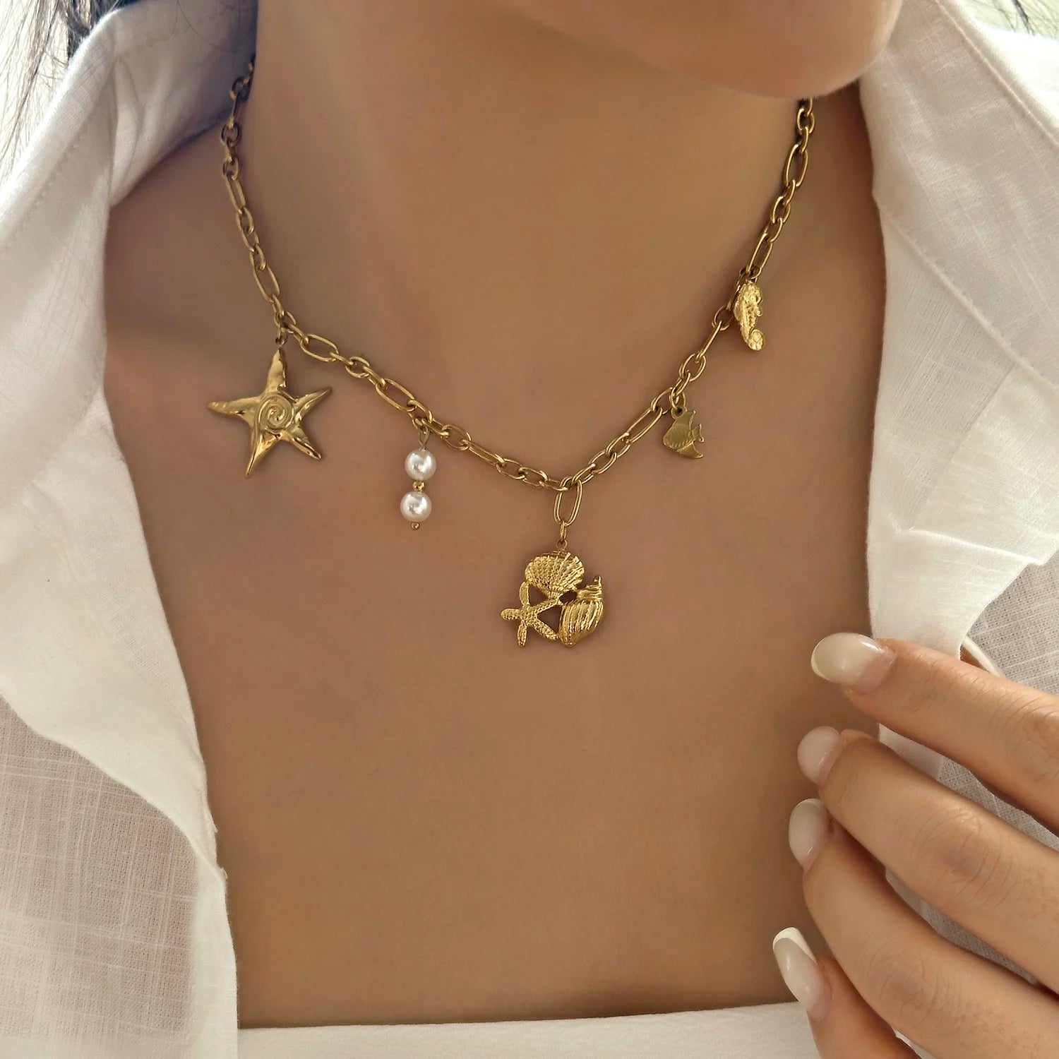 Serene Handcrafted Starfish Pendant Necklace by Tinkers for Women