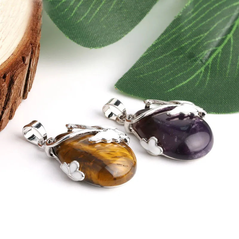 Elegant Handcrafted Natural Rose Quartz Amethyst Opalite Healing Pendant by Tinkers