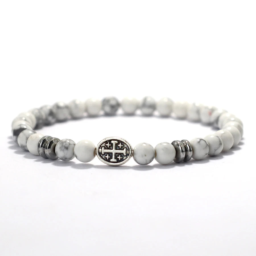 Natural Stone Viking Beaded Bracelet for Men | Lava, Obsidian & Tiger Eye