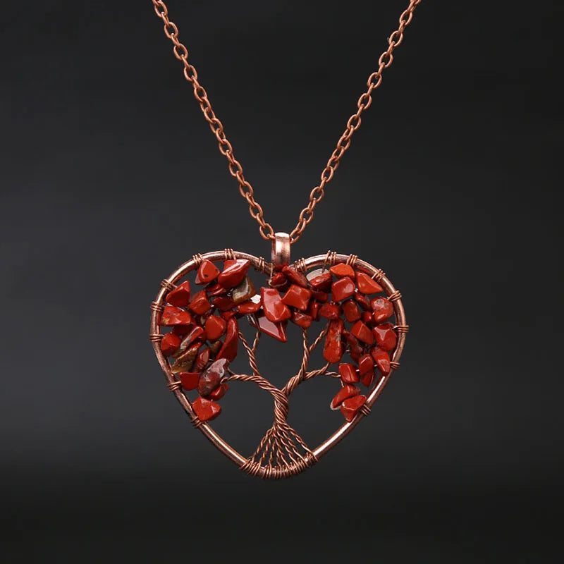 Tree of Life Crystal Necklace — Natural Healing Stone for Women