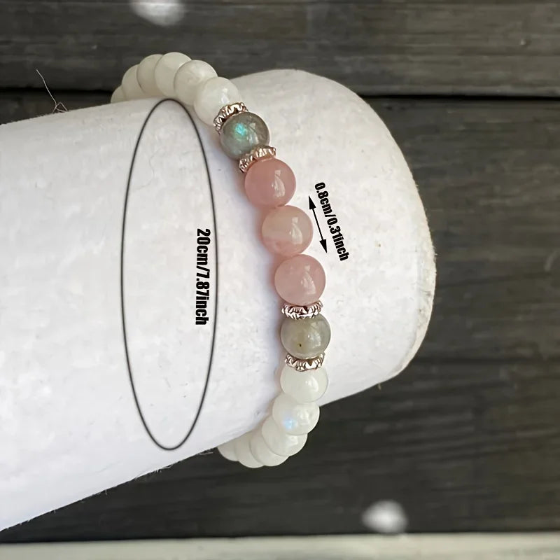 Tinkers Moonstone Labradorite Rose Quartz Bracelet Calm Energy - Apparel & Accessories > Jewelry > Bracelets