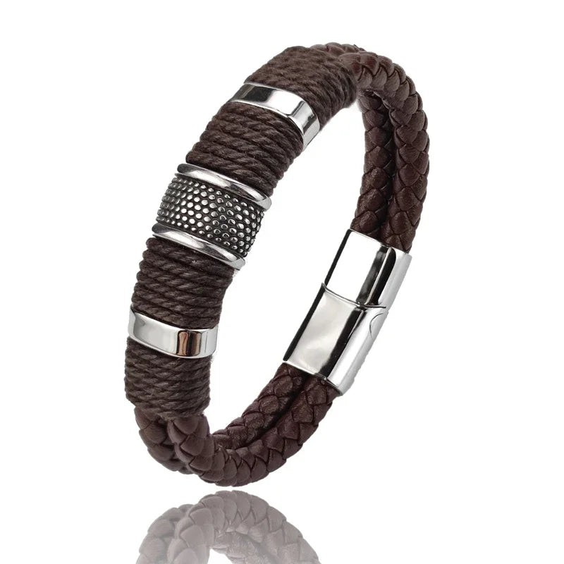 Tinkers Tinkers Vintage Multilayer Brown Leather Bracelet Elite - Apparel & Accessories > Jewelry > Bracelets