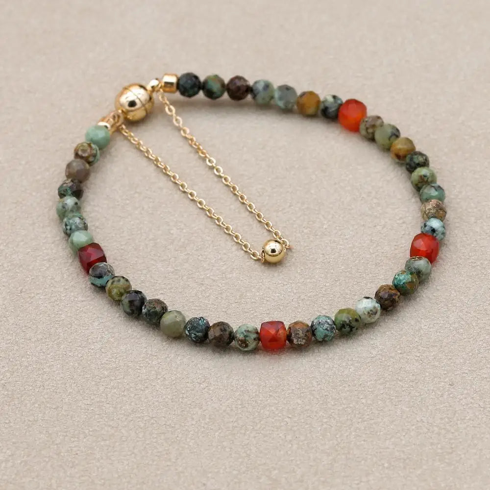 Tinkers Double Layer African Jasper Beads Bracelet Magnetic Strand - Apparel & Accessories > Jewelry > Bracelets