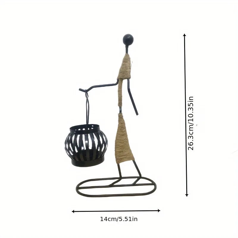 Tinkers Nordic Metal Candle Holder Abstract Character Candlestick - Uncategorized