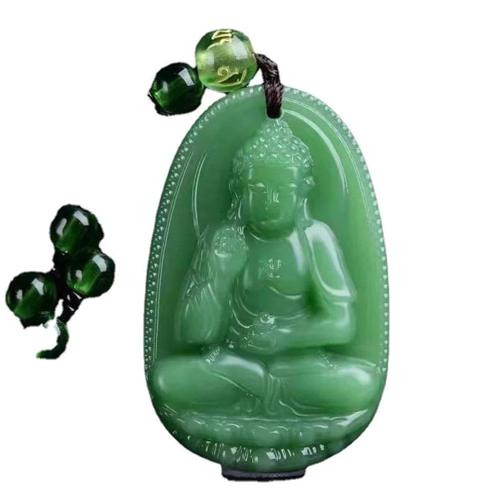 Jade Guanyin Anhänger Halskette Schutz Heilung Handarbeit
