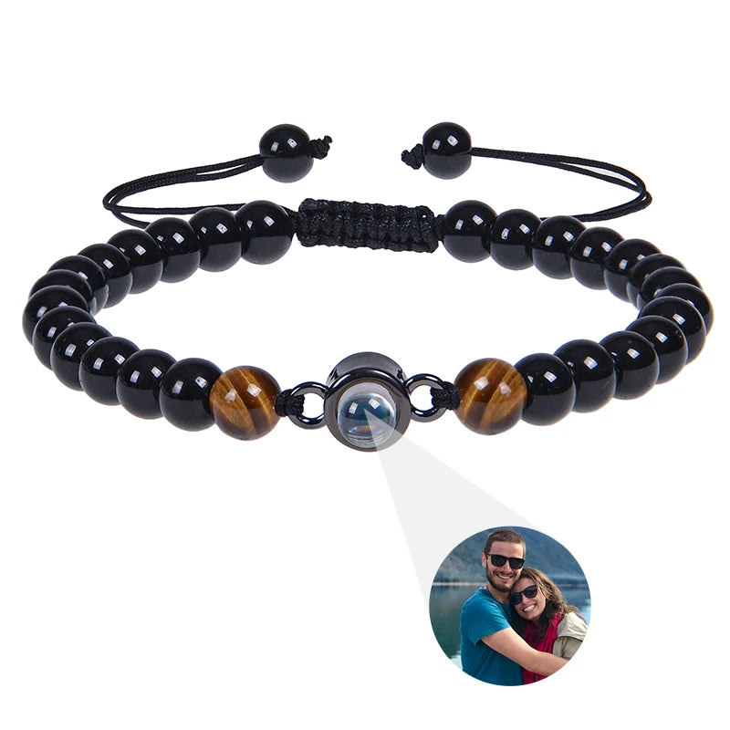 Handcrafted Natural Stone Projection Bracelet for Couples by Tinkers