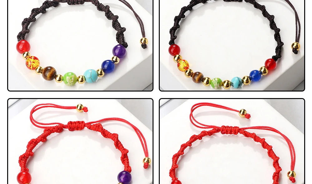 7 Chakra Gemstone Bracelet For Balance Unisex By Tinkers