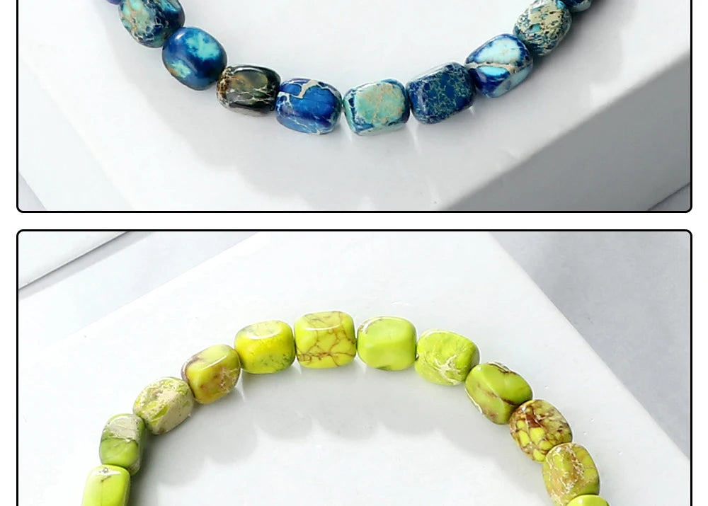 Tinkers Tinkers Vintage Emperor Rare Natural Stone Beaded Bracelet -