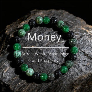 Green Natural Stone Bracelet — 8mm Handmade Beaded, Unisex