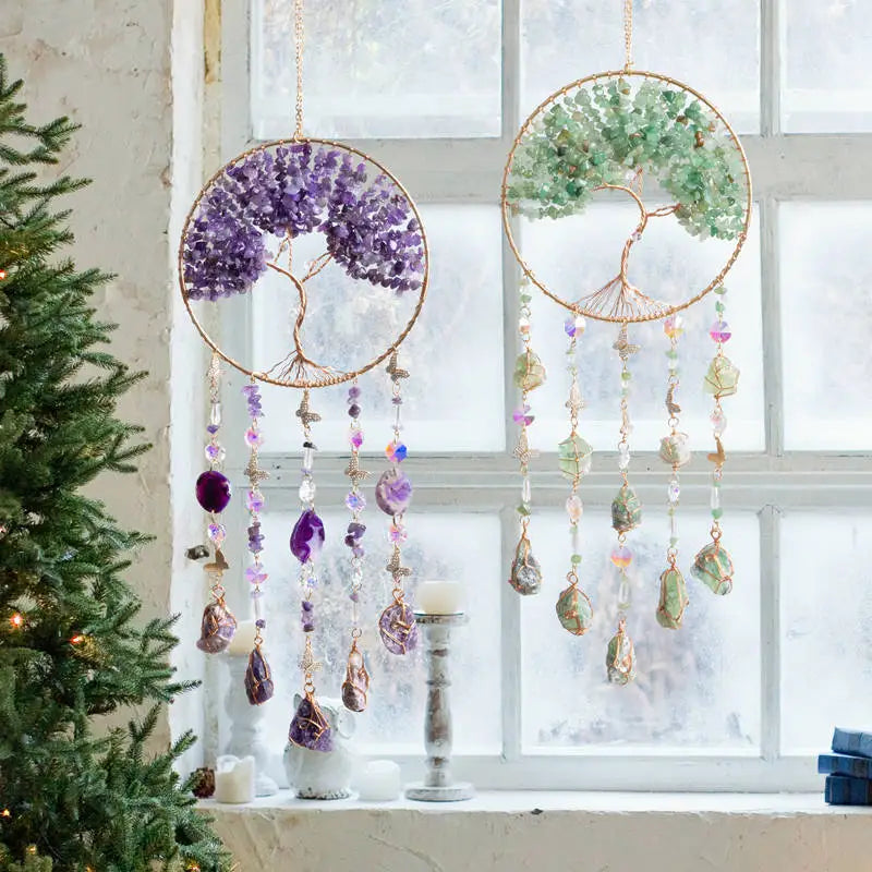 Rose Quartz Tree Of Life Suncatcher Love Gift For Women