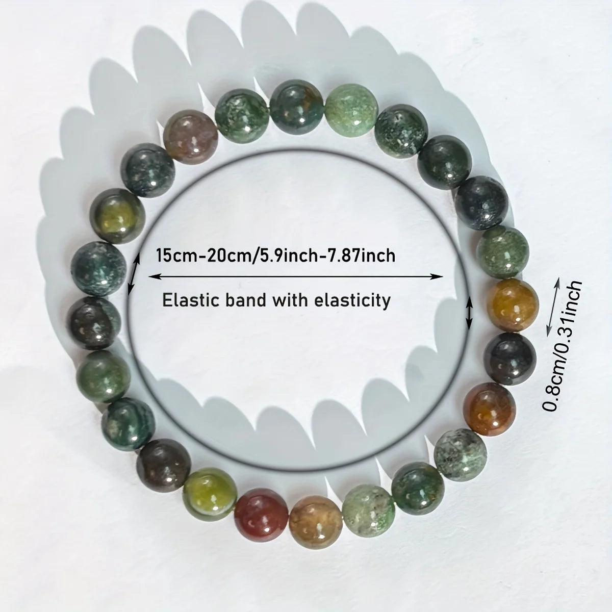 Tinkers Eternal Stone 8mm Indian Agate Beaded Bracelet Wealth - Apparel & Accessories > Jewelry > Bracelets