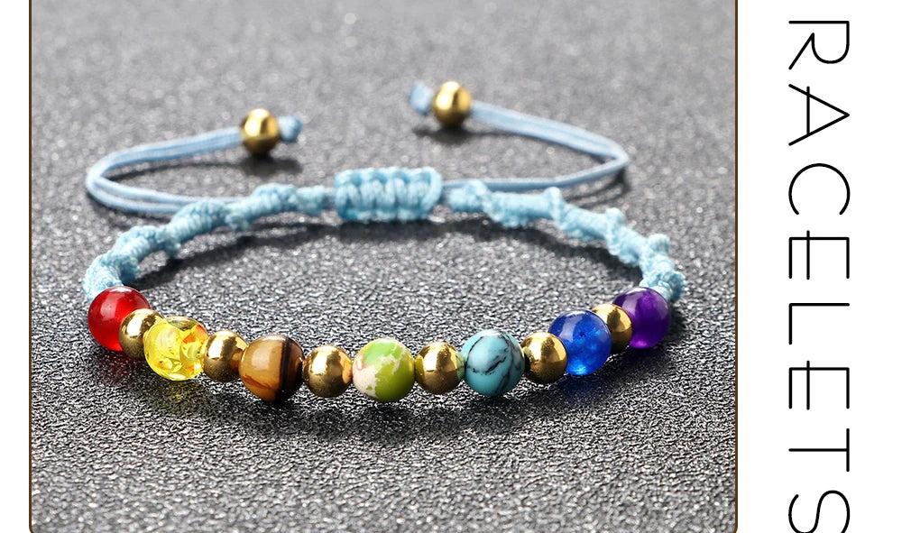 7 Chakra Gemstone Bracelet For Balance Unisex By Tinkers