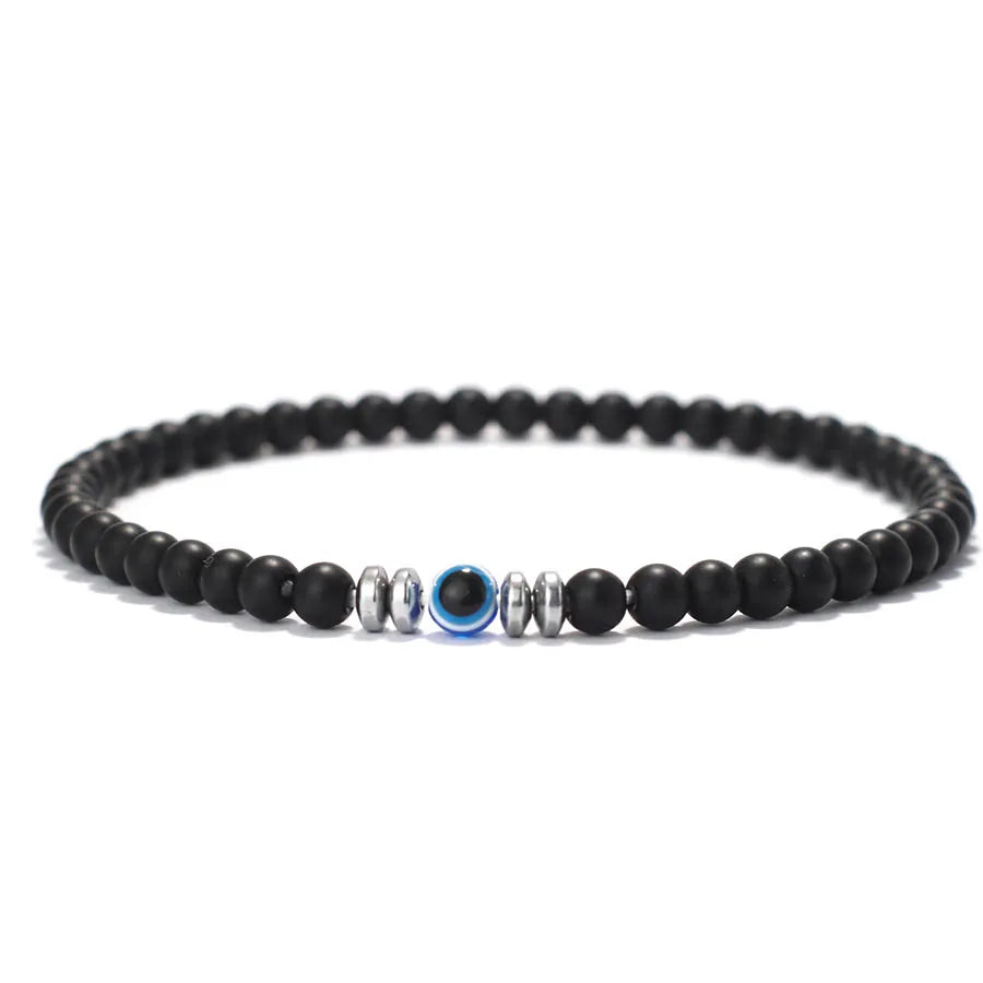 Tinkers Evil Eye Beaded Bracelet For Men With Tiger Eye Beads - Apparel & Accessories > Jewelry > Bracelets