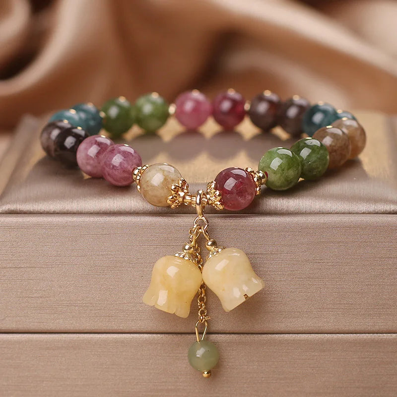 Tinkers Natural Stone Bracelet Lily of the Valley Pendant - Apparel & Accessories > Jewelry > Bracelets