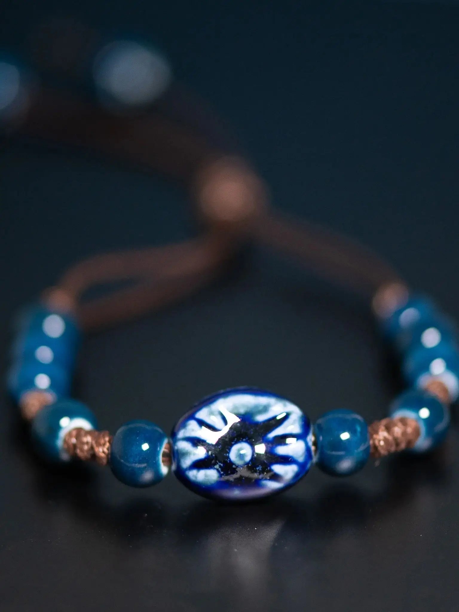 Tinkers Adjustable Vintage Style Ceramic Sun Charm Elite Bracelet -