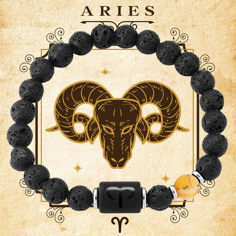 12 Zodiac Signs Natural Gemstone Bracelets For Friendship